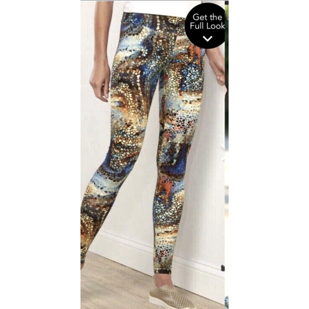 Soft Surroundings Women’s Mosaic Pull On Leggings, sz XL